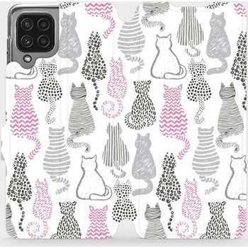 Pouzdro na mobilní telefon Flipové pouzdro Mobiwear - Samsung Galaxy A22 4G - MX01S Kočičí zádíčka (Knížkové flip pouzdro, obal, kryt na mobil Samsung Galaxy A22 4G - MX01S Kočičí zádíčka, materiál Umělá kůže + TPU - ochrana 360°, stojánek, silikonová vanička, magnetické zavírání)