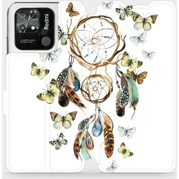 Pouzdro na mobilní telefon Flipové pouzdro Mobiwear - Xiaomi Redmi 10C - M001P Lapač a motýlci (Knížkové flip pouzdro, obal, kryt na mobil Xiaomi Redmi 10C - M001P Lapač a motýlci, materiál Umělá kůže + TPU - ochrana 360°, stojánek, silikonová vanička, magnetické zavírání)