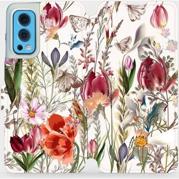 Pouzdro na mobilní telefon Flipové pouzdro Mobiwear - OnePlus Nord 2 5G - MP01S Rozkvetlá louka (Knížkové flip pouzdro, obal, kryt na mobil OnePlus Nord 2 5G - MP01S Rozkvetlá louka, materiál Umělá kůže + TPU - ochrana 360°, stojánek, silikonová vanička, magnetické zavírání)