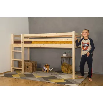 Postel MAXIDO Vyvýšená dětská postel Martin 160 x 80 přírodní (Český výrobek)