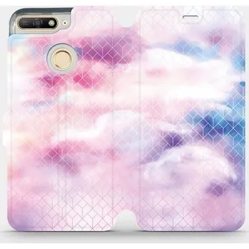 Pouzdro na mobilní telefon Flipové pouzdro Mobiwear - Huawei Y6 Prime 2018 - MR02S Vodovkové obrazce (Knížkové flip pouzdro, obal, kryt na mobil Huawei Y6 Prime 2018 - MR02S Vodovkové obrazce, materiál Umělá kůže + TPU - ochrana 360°, stojánek, silikonová vanička, magnetické zavírá