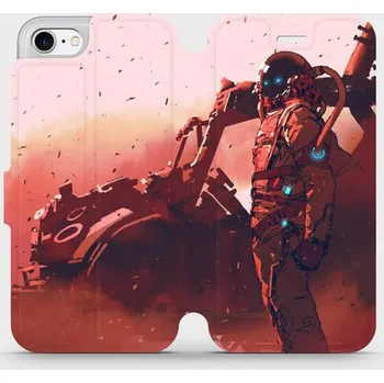 Pouzdro na mobilní telefon Flipové pouzdro Mobiwear - Apple iPhone SE 2020 / SE 2022 - MA09S Průzkumník s červeným vozítkem (Knížkové flip pouzdro, obal, kryt na mobil Apple iPhone SE 2020 / SE 2022 - MA09S Průzkumník s červeným vozítkem, materiál Umělá kůže + TPU - ochrana 360°,)