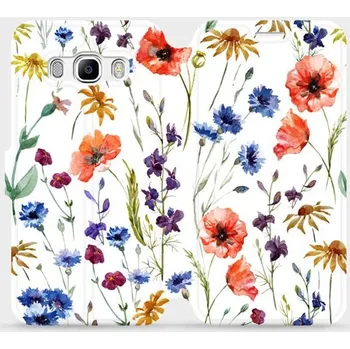 Pouzdro na mobilní telefon Flipové pouzdro Mobiwear - Samsung Galaxy J5 2016 - MP04S Luční kvítí (Knížkové flip pouzdro, obal, kryt na mobil Samsung Galaxy J5 2016 - MP04S Luční kvítí, materiál Umělá kůže + TPU - ochrana 360°, stojánek, silikonová vanička, magnetické zavírání)