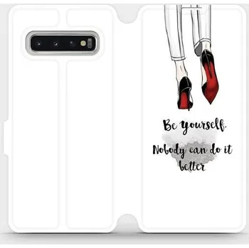 Pouzdro na mobilní telefon Flipové pouzdro Mobiwear - Samsung Galaxy S10 - M046P Be yourself (Knížkové flip pouzdro, obal, kryt na mobil Samsung Galaxy S10 - M046P Be yourself, materiál Umělá kůže + TPU - ochrana 360°, stojánek, silikonová vanička, magnetické zavírání)