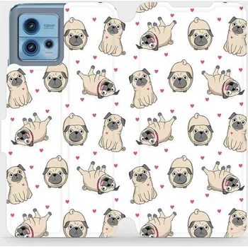 Pouzdro na mobilní telefon Flipové pouzdro Mobiwear - Motorola Moto G72 - M097P Mopsíci (Knížkové flip pouzdro, obal, kryt na mobil Motorola Moto G72 - M097P Mopsíci, materiál Umělá kůže + TPU - ochrana 360°, stojánek, silikonová vanička, magnetické zavírání)