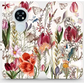 Pouzdro na mobilní telefon Flipové pouzdro Mobiwear - Nokia 6.2 - MP01S Rozkvetlá louka (Knížkové flip pouzdro, obal, kryt na mobil Nokia 6.2 - MP01S Rozkvetlá louka, materiál Umělá kůže + TPU - ochrana 360°, stojánek, silikonová vanička, magnetické zavírání)