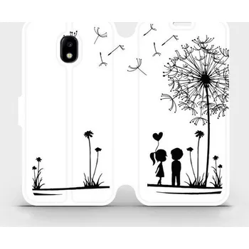 Pouzdro na mobilní telefon Flipové pouzdro Mobiwear - Samsung Galaxy J3 2017 - MH16P Dvojice s pampeliškou (Knížkové flip pouzdro, obal, kryt na mobil Samsung Galaxy J3 2017 - MH16P Dvojice s pampeliškou, materiál Umělá kůže + TPU - ochrana 360°, stojánek, silikonová vanička,)