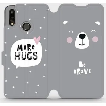 Pouzdro na mobilní telefon Flipové pouzdro Mobiwear - Huawei P Smart 2019 - MH06P Be brave - more hugs (Knížkové flip pouzdro, obal, kryt na mobil Huawei P Smart 2019 - MH06P Be brave - more hugs, materiál Umělá kůže + TPU - ochrana 360°, stojánek, silikonová vanička, magnetické)