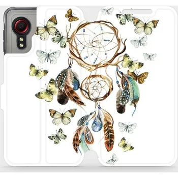 Pouzdro na mobilní telefon Flipové pouzdro Mobiwear - Samsung Galaxy Xcover 5 - M001P Lapač a motýlci (Knížkové flip pouzdro, obal, kryt na mobil Samsung Galaxy Xcover 5 - M001P Lapač a motýlci, materiál Umělá kůže + TPU - ochrana 360°, stojánek, silikonová vanička, magnetické)