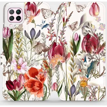 Pouzdro na mobilní telefon Flipové pouzdro Mobiwear - Huawei P40 Lite - MP01S Rozkvetlá louka (Knížkové flip pouzdro, obal, kryt na mobil Huawei P40 Lite - MP01S Rozkvetlá louka, materiál Umělá kůže + TPU - ochrana 360°, stojánek, silikonová vanička, magnetické zavírání)