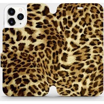 Pouzdro na mobilní telefon Flipové pouzdro Mobiwear - Apple iPhone 11 Pro - VA33P Leopardí vzor (Knížkové flip pouzdro, obal, kryt na mobil Apple iPhone 11 Pro - VA33P Leopardí vzor, materiál Umělá kůže + TPU - ochrana 360°, stojánek, silikonová vanička, magnetické zavírání)