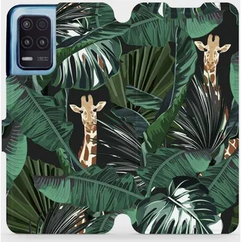 Pouzdro na mobilní telefon Flipové pouzdro Mobiwear - Realme 8 5G - VP06P Žirafky (Knížkové flip pouzdro, obal, kryt na mobil Realme 8 5G - VP06P Žirafky, materiál Umělá kůže + TPU - ochrana 360°, stojánek, silikonová vanička, magnetické zavírání)