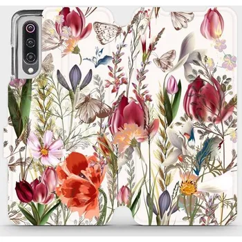 Pouzdro na mobilní telefon Flipové pouzdro Mobiwear - Xiaomi Mi 9 - MP01S Rozkvetlá louka (Knížkové flip pouzdro, obal, kryt na mobil Xiaomi Mi 9 - MP01S Rozkvetlá louka, materiál Umělá kůže + TPU - ochrana 360°, stojánek, silikonová vanička, magnetické zavírání)