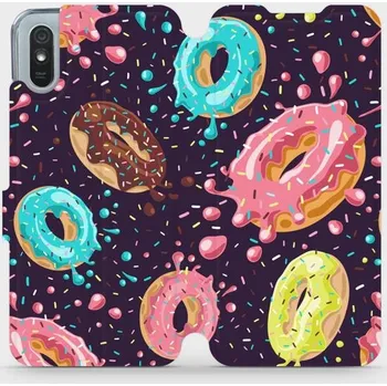Pouzdro na mobilní telefon Flipové pouzdro Mobiwear - Xiaomi Redmi 9A - VP19S Donutky (Knížkové flip pouzdro, obal, kryt na mobil Xiaomi Redmi 9A - VP19S Donutky, materiál Umělá kůže + TPU - ochrana 360°, stojánek, silikonová vanička, magnetické zavírání)