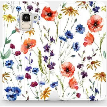 Pouzdro na mobilní telefon Flipové pouzdro Mobiwear - Samsung Galaxy J6 2018 - MP04S Luční kvítí (Knížkové flip pouzdro, obal, kryt na mobil Samsung Galaxy J6 2018 - MP04S Luční kvítí, materiál Umělá kůže + TPU - ochrana 360°, stojánek, silikonová vanička, magnetické zavírání)