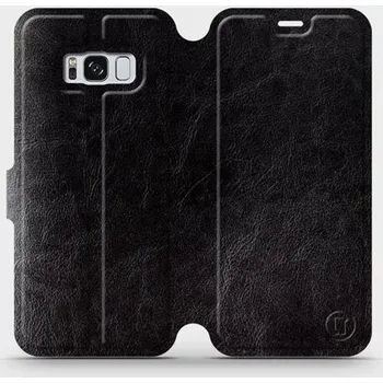 Pouzdro na mobilní telefon Flipové pouzdro Mobiwear - Samsung Galaxy S8 - Černé a šedé (Knížkové flip pouzdro, obal, kryt na mobil Samsung Galaxy S8 - Černé a šedé, materiál Umělá kůže + TPU - ochrana 360°, stojánek, silikonová vanička, magnetické zavírání)