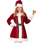 Dívčí sada paní Santa Clausové (šaty, pásek, čepice) - pro věk 4-5 let