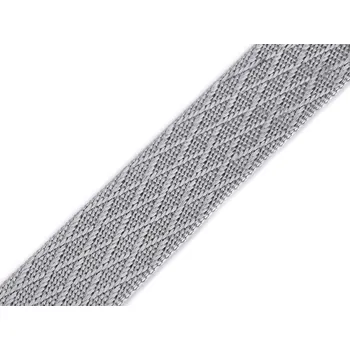 Oboustranný popruh lesklý šíře 38 mm, barva 1 šedá