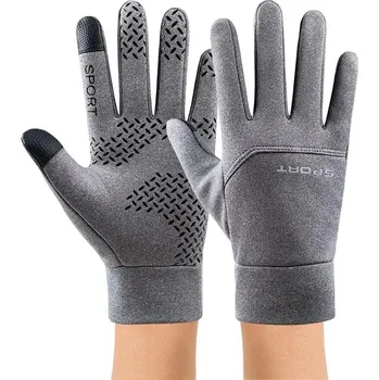 Rukavice Rukavice Winter Sport pro dotykové telefony s protiskluzovou úpravou pánské černá / šedá