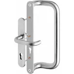 ROSTEX Madlo dveřní trubkové G s klikou a štítem/92 - NEREZ mat.