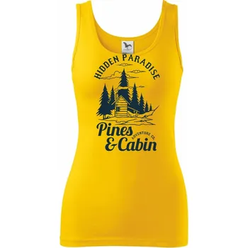 Dámské tričko Pines and Cabin - Dámské tílko - 2XL ( Žlutá )