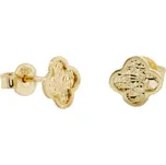 Lillian Vassago Zlaté náušnice čtyřlístek s gravírem LLV31-GER049 Barva zlata: Žlutá