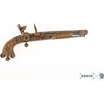 Replika zbraně Denix | Zdobená křesadlová pistole, Skotsko 1760