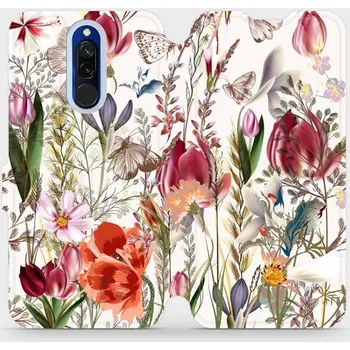 Pouzdro na mobilní telefon Flipové pouzdro Mobiwear - Xiaomi Redmi 8 - MP01S Rozkvetlá louka (Knížkové flip pouzdro, obal, kryt na mobil Xiaomi Redmi 8 - MP01S Rozkvetlá louka, materiál Umělá kůže + TPU - ochrana 360°, stojánek, silikonová vanička, magnetické zavírání)