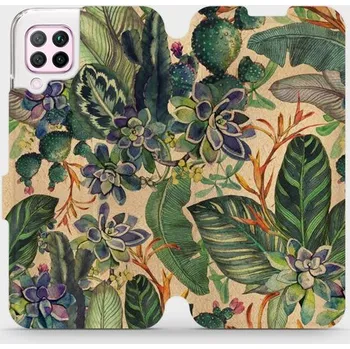 Pouzdro na mobilní telefon Flipové pouzdro Mobiwear - Huawei P40 Lite - VP05S Sukulenty (Knížkové flip pouzdro, obal, kryt na mobil Huawei P40 Lite - VP05S Sukulenty, materiál Umělá kůže + TPU - ochrana 360°, stojánek, silikonová vanička, magnetické zavírání)