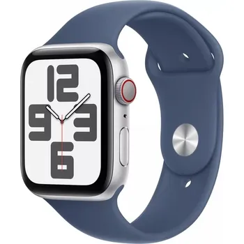 Chytré hodinky Apple Watch SE GPS + Cellular 40 mm stříbrný hliník s sportovním řemínkem Denim M/L