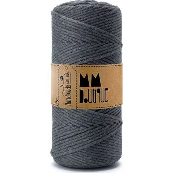 Příze MMboutique bavlněná šňůra na macramé Single twist 3mm 100m Charcoal