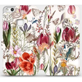 Pouzdro na mobilní telefon Flipové pouzdro Mobiwear - Huawei P10 Lite - MP01S Rozkvetlá louka (Knížkové flip pouzdro, obal, kryt na mobil Huawei P10 Lite - MP01S Rozkvetlá louka, materiál Umělá kůže + TPU - ochrana 360°, stojánek, silikonová vanička, magnetické zavírání)