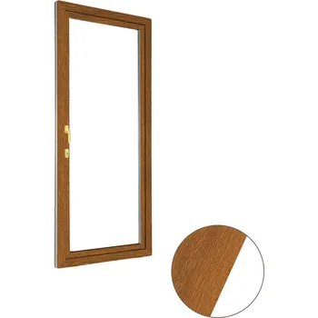 Okno ALUPLAST Plastové jednokřídlové balkonové dveře s oboustrannou klikou zlatý dub/bílé 80x230 Levé