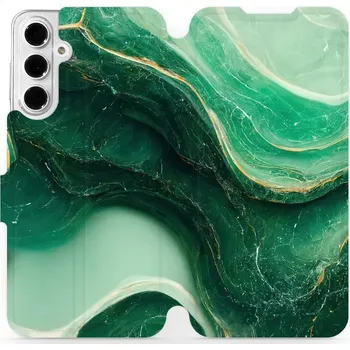 Flipové pouzdro Mobiwear - Samsung Galaxy A16 / A16 5G - VP38S Zelený mramor (Knížkové flip pouzdro, obal, kryt na mobil Samsung Galaxy A16 / A16 5G - VP38S Zelený mramor, materiál Umělá kůže + TPU - ochrana 360°, stojánek, silikonová vanička, magnetické)
