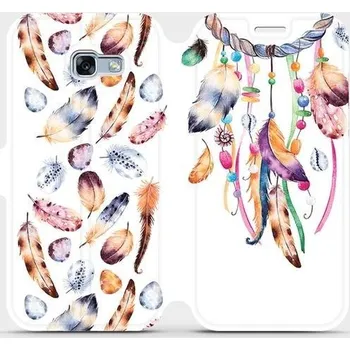 Pouzdro na mobilní telefon Flipové pouzdro Mobiwear - Samsung Galaxy A3 2017 - M003S Lapač a barevná pírka (Knížkové flip pouzdro, obal, kryt na mobil Samsung Galaxy A3 2017 - M003S Lapač a barevná pírka, materiál Umělá kůže + TPU - ochrana 360°, stojánek, silikonová vanička,)