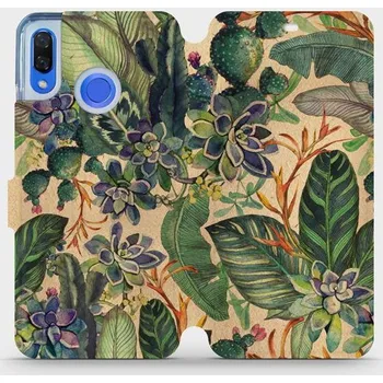 Pouzdro na mobilní telefon Flipové pouzdro Mobiwear - Huawei Nova 3 - VP05S Sukulenty (Knížkové flip pouzdro, obal, kryt na mobil Huawei Nova 3 - VP05S Sukulenty, materiál Umělá kůže + TPU - ochrana 360°, stojánek, silikonová vanička, magnetické zavírání)