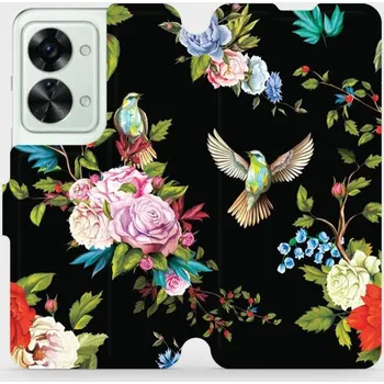 Pouzdro na mobilní telefon Flipové pouzdro Mobiwear - OnePlus Nord 2T 5G - VD09S Ptáčci a květy (Knížkové flip pouzdro, obal, kryt na mobil OnePlus Nord 2T 5G - VD09S Ptáčci a květy, materiál Umělá kůže + TPU - ochrana 360°, stojánek, silikonová vanička, magnetické zavírání)