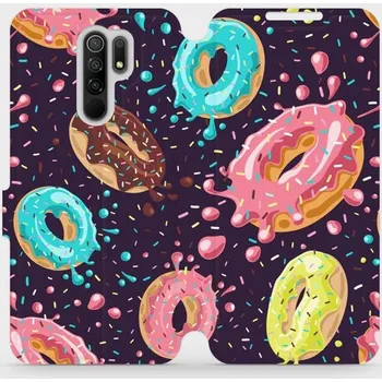 Pouzdro na mobilní telefon Flipové pouzdro Mobiwear - Xiaomi Redmi 9 - VP19S Donutky (Knížkové flip pouzdro, obal, kryt na mobil Xiaomi Redmi 9 - VP19S Donutky, materiál Umělá kůže + TPU - ochrana 360°, stojánek, silikonová vanička, magnetické zavírání)