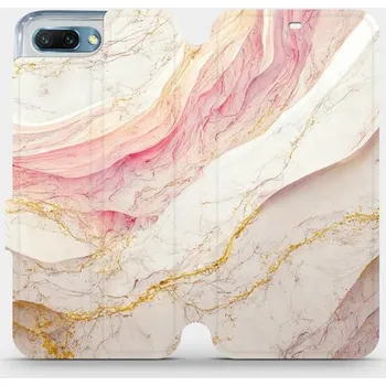 Pouzdro na mobilní telefon Flipové pouzdro Mobiwear - Honor 10 - VP32S Růžový a zlatavý mramor (Knížkové flip pouzdro, obal, kryt na mobil Honor 10 - VP32S Růžový a zlatavý mramor, materiál Umělá kůže + TPU - ochrana 360°, stojánek, silikonová vanička, magnetické zavírání)