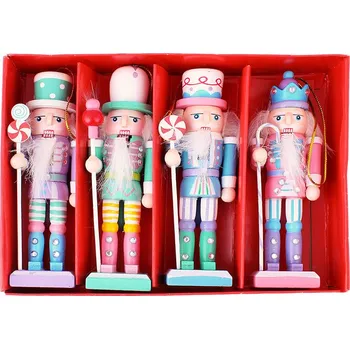 Vánoční ozdoba Louskáček vojáček na vánoční stromeček 4ks (Vánoční ozdoba na stromeček ve tvaru figurky louskáčku 4ks v balení)