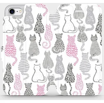 Pouzdro na mobilní telefon Flipové pouzdro Mobiwear - Apple iPhone 8 - MX01S Kočičí zádíčka (Knížkové flip pouzdro, obal, kryt na mobil Apple iPhone 8 - MX01S Kočičí zádíčka, materiál Umělá kůže + TPU - ochrana 360°, stojánek, silikonová vanička, magnetické zavírání)