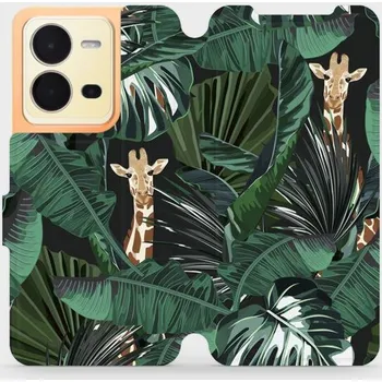 Pouzdro na mobilní telefon Flipové pouzdro Mobiwear - Vivo X80 Lite 5G - VP06P Žirafky (Knížkové flip pouzdro, obal, kryt na mobil Vivo X80 Lite 5G - VP06P Žirafky, materiál Umělá kůže + TPU - ochrana 360°, stojánek, silikonová vanička, magnetické zavírání)