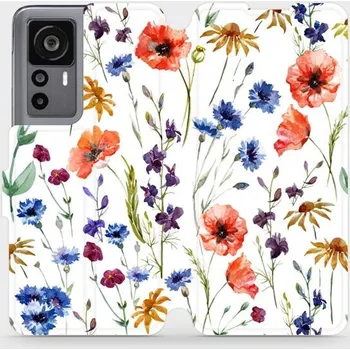 Pouzdro na mobilní telefon Flipové pouzdro Mobiwear - Xiaomi 12T Pro / Xiaomi 12T - MP04S Luční kvítí (Knížkové flip pouzdro, obal, kryt na mobil Xiaomi 12T Pro / Xiaomi 12T - MP04S Luční kvítí, materiál Umělá kůže + TPU - ochrana 360°, stojánek, silikonová vanička, magnetické)