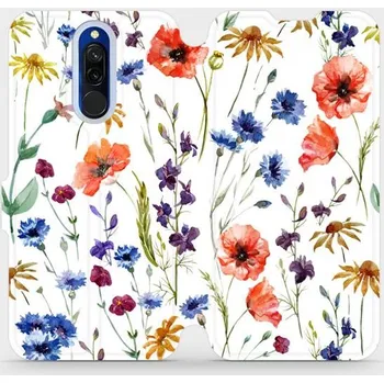 Pouzdro na mobilní telefon Flipové pouzdro Mobiwear - Xiaomi Redmi 8 - MP04S Luční kvítí (Knížkové flip pouzdro, obal, kryt na mobil Xiaomi Redmi 8 - MP04S Luční kvítí, materiál Umělá kůže + TPU - ochrana 360°, stojánek, silikonová vanička, magnetické zavírání)
