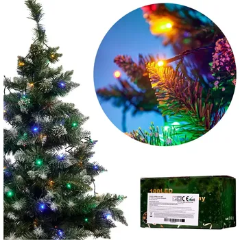Vánoční dekorace KIK KX5235 Vánoční osvětlení 100 LED, mulicolor, 10m