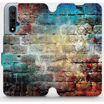 Pouzdro na mobilní telefon Flipové pouzdro Mobiwear - Huawei Nova 5T - V061P Zeď (Knížkové flip pouzdro, obal, kryt na mobil Huawei Nova 5T - V061P Zeď, materiál Umělá kůže + TPU - ochrana 360°, stojánek, silikonová vanička, magnetické zavírání)