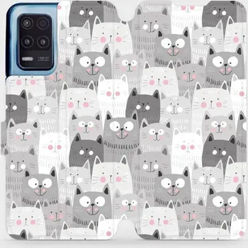 Pouzdro na mobilní telefon Flipové pouzdro Mobiwear - Realme 8 5G - M099P Kočičky (Knížkové flip pouzdro, obal, kryt na mobil Realme 8 5G - M099P Kočičky, materiál Umělá kůže + TPU - ochrana 360°, stojánek, silikonová vanička, magnetické zavírání)