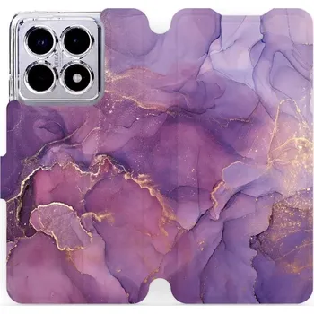 Pouzdro na mobilní telefon Flipové pouzdro Mobiwear - Xiaomi 14T - VP20S Fialový mramor (Knížkové flip pouzdro, obal, kryt na mobil Xiaomi 14T - VP20S Fialový mramor, materiál Umělá kůže + TPU - ochrana 360°, stojánek, silikonová vanička, magnetické zavírání)