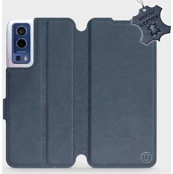 Pouzdro na mobilní telefon Kožené flip pouzdro Mobiwear - Vivo Y72 5G / Vivo Y52 5G - Modré (Kožené knížkové pouzdro, obal, kryt na mobil Vivo Y72 5G / Vivo Y52 5G, Modré, materiál Genuine Leather, ochrana 360°, stojánek, silikonová vanička, magnetické zavírání)
