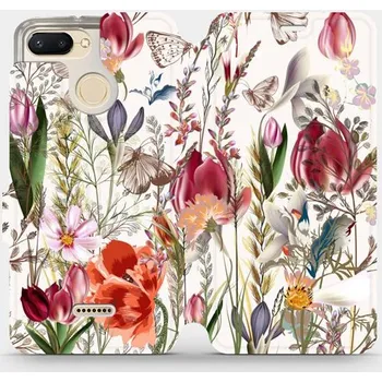 Pouzdro na mobilní telefon Flipové pouzdro Mobiwear - Xiaomi Redmi 6 - MP01S Rozkvetlá louka (Knížkové flip pouzdro, obal, kryt na mobil Xiaomi Redmi 6 - MP01S Rozkvetlá louka, materiál Umělá kůže + TPU - ochrana 360°, stojánek, silikonová vanička, magnetické zavírání)
